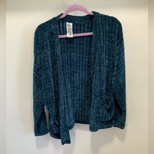 Sadie & Sage Blue Velvet Cardigan